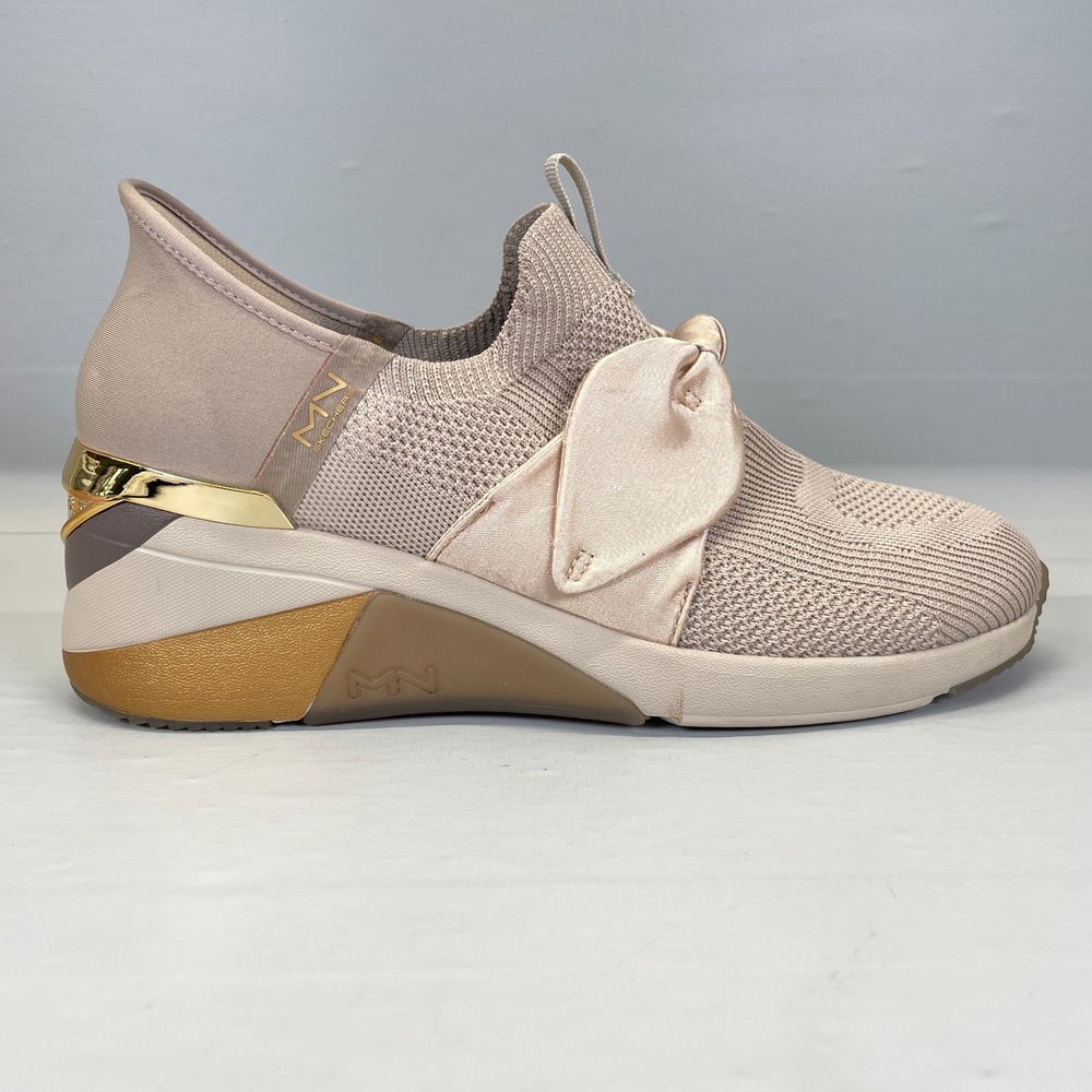 Skechers Mark Nason Enzie Wedge Shoes Womens Size 10 Taupe Mesh Slip On Sneakers